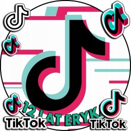 OPŁATEK NA TORT 20CM - TIKK-TOKK SOCIAL MEDIA + IMIĘ + GRATIS! 15CM 18CM