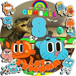 OPŁATEK NA TORT 20CM - GUMBALL BAJKA + IMIĘ + GRATIS! 15CM 18CM