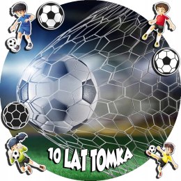 OPŁATEK NA TORT 20CM - PIŁKA NOŻNA BRAMKA + IMIĘ + GRATIS! 15CM 18CM