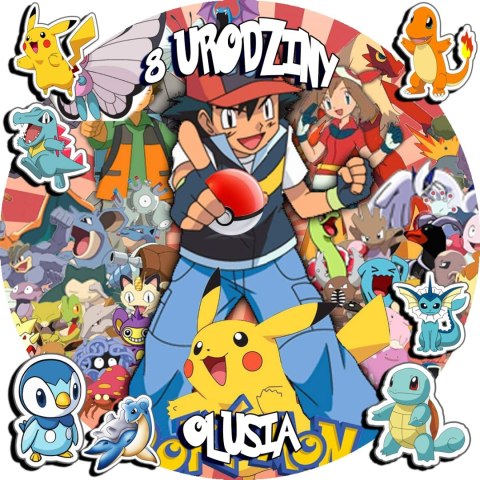 OPŁATEK NA TORT 20CM - POKEMON BAJKA + IMIĘ + GRATIS! 15CM 18CM