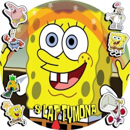 OPŁATEK NA TORT 20CM - SPONGEBOB BAJKA + IMIĘ + GRATIS! 15CM 18CM
