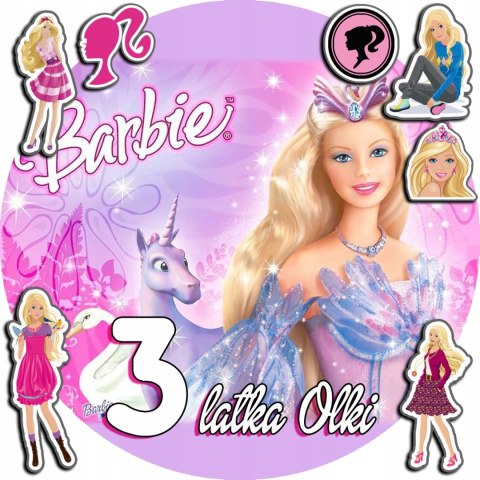 OPŁATEK NA TORT 20CM - BARBIE LALKA + IMIĘ + GRATIS! 15CM 18CM OPŁATEK NA TORT 20CM - BARBIE LALKA + IMIĘ + GRATIS! 15CM 18CM