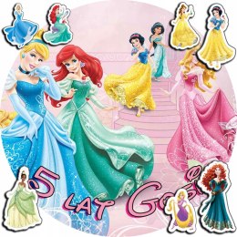 OPŁATEK NA TORT 20CM - KSIĘŻNICZKI DISNEY + IMIĘ + GRATIS! 15CM 18CM
