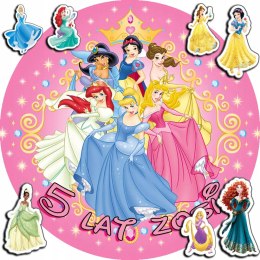 OPŁATEK NA TORT 20CM - KSIĘŻNICZKI DISNEY + IMIĘ + GRATIS! 15CM 18CM