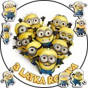 OPŁATEK NA TORT 20CM - MINIONKI BAJKA + IMIĘ + GRATIS! 15CM 18CM