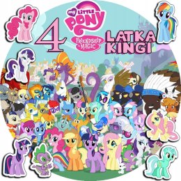 OPŁATEK NA TORT 20CM - MY LITTLE PONY + IMIĘ + GRATIS! 15CM 18CM