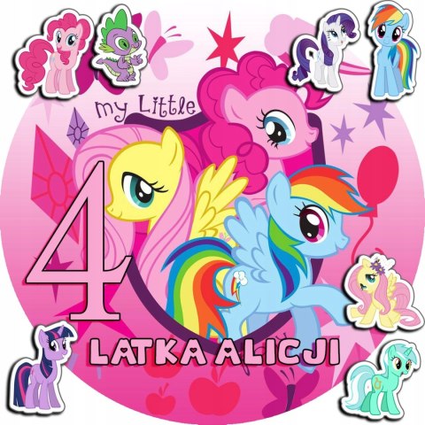 OPŁATEK NA TORT 20CM - MY LITTLE PONY + IMIĘ + GRATIS! 15CM 18CM
