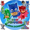 OPŁATEK NA TORT 20CM - PIDŻAMERSI PJMASKS + IMIĘ + GRATIS! 15CM 18CM