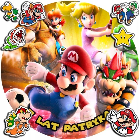 OPŁATEK NA TORT 20CM - SUPER MARIO BROS + IMIĘ + GRATIS! 15CM 18CM OPŁATEK NA TORT 20CM - SUPER MARIO BROS + IMIĘ + GRATIS! 15CM 18CM