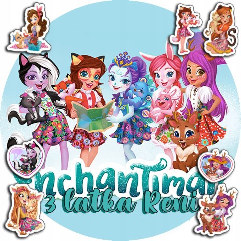 OPŁATEK NA TORT 20CM - ENCHANTIMALS + IMIĘ + GRATIS! 15CM 18CM OPŁATEK NA TORT 20CM - ENCHANTIMALS + IMIĘ + GRATIS! 15CM 18CM