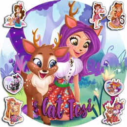 OPŁATEK NA TORT 20CM - ENCHANTIMALS + IMIĘ + GRATIS! 15CM 18CM