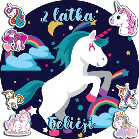 OPŁATEK NA TORT 20CM - JEDNOROŻEC UNICORN + IMIĘ + GRATIS! 15CM 18CM OPŁATEK NA TORT 20CM - JEDNOROŻEC UNICORN + IMIĘ + GRATIS! 15CM 18CM