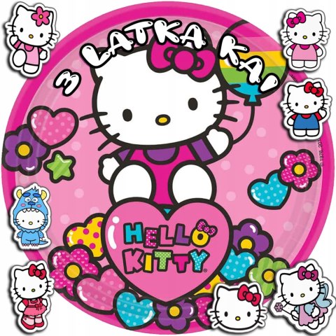 OPŁATEK NA TORT 20CM - KOTEK HEL.LO KITT.Y + IMIĘ + GRATIS! 15CM 18CM OPŁATEK NA TORT 20CM - KOTEK HEL.LO KITT.Y + IMIĘ + GRATIS! 15CM 18CM