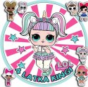 OPŁATEK NA TORT 20CM - LALECZKI LOL SURPRISE + IMIĘ + GRATIS! 15CM 18CM
