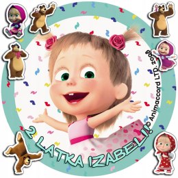 OPŁATEK NA TORT 20CM - MASHA MASZA I NIEDŹWIEDŹ + IMIĘ + GRATIS! 15CM 18CM