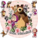 OPŁATEK NA TORT 20CM - MASHA MASZA I NIEDŹWIEDŹ + IMIĘ + GRATIS! 15CM 18CM