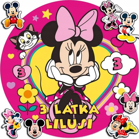 OPŁATEK NA TORT 20CM - MYSZKA MIKI MINI MICKEY + IMIĘ + GRATIS! 15CM 18CM OPŁATEK NA TORT 20CM - MYSZKA MIKI MINI MICKEY + IMIĘ + GRATIS! 15CM 18CM