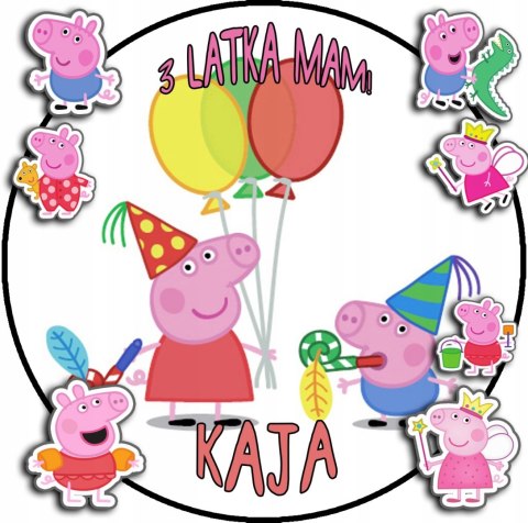 OPŁATEK NA TORT 20CM - ŚWINKA PEPPA BAJKA + IMIĘ + GRATIS! 15CM 18CM OPŁATEK NA TORT 20CM - ŚWINKA PEPPA BAJKA + IMIĘ + GRATIS! 15CM 18CM