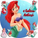 OPŁATEK NA TORT 20CM - SYRENKA ARIEL ARIELKA + IMIĘ + GRATIS! 15CM 18CM