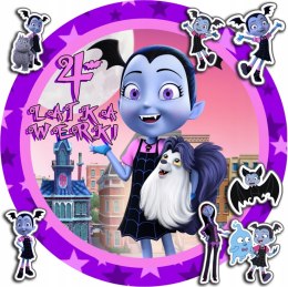 OPŁATEK NA TORT 20CM - VAMPIRINA BAJKA + IMIĘ + GRATIS! 15CM 18CM