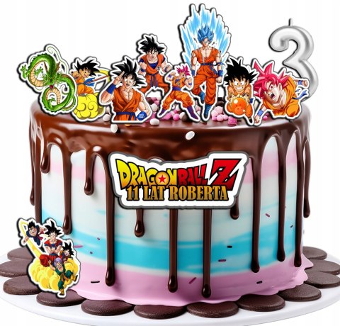 OPŁATEK ZESTAW NA URODZINY DRAGON BALL + IMIĘ