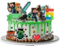 OPŁATEK URODZINY POSTACIE MINECRAFT PIXEL + IMIĘ