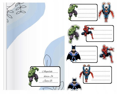 NAKLEJKI NA ZESZYT ZESZYTY NALEPKA 8szt - BATMAN HULK SUPERMEN + GRATIS NAKLEJKI NA ZESZYT ZESZYTY NALEPKA 8szt - BATMAN HULK SUPERMEN + GRATIS